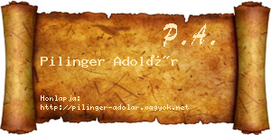 Pilinger Adolár névjegykártya